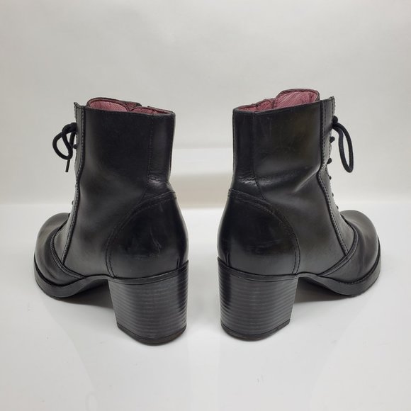 Dansko Black Combat Boots with Chunky Heel and Lace-Up Design - Picture 4 of 7